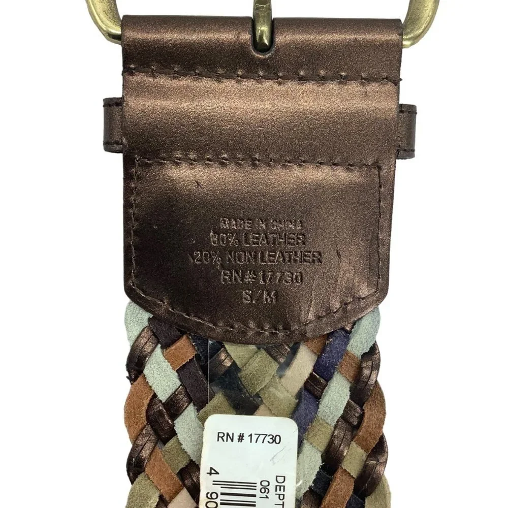 Merona Leather Blend Interwoven Braided Belt Women Small Medium 33